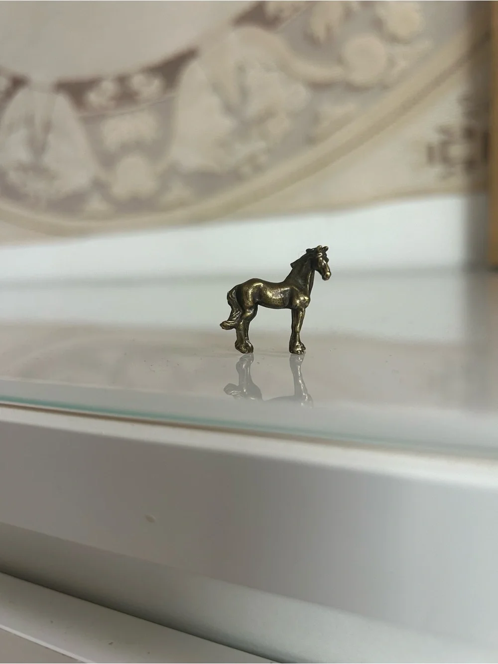 VTG miniature Brass Horse Figurine Set stocking stuffers gift stallions pony 1”